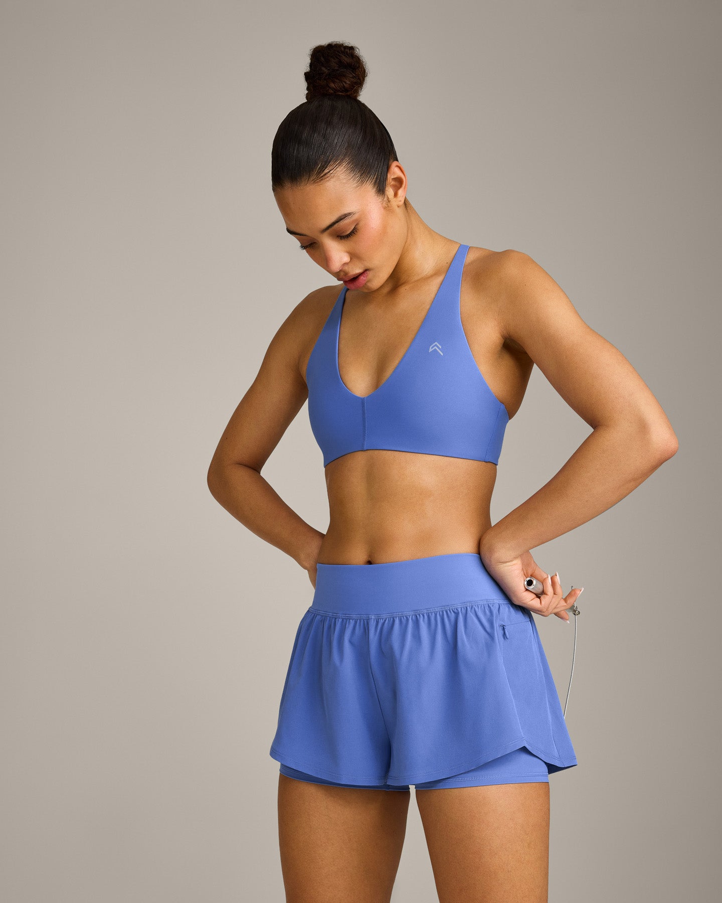 UnifiedMove™ Micro Bralette with Reflective Logo | Glaucous Blue