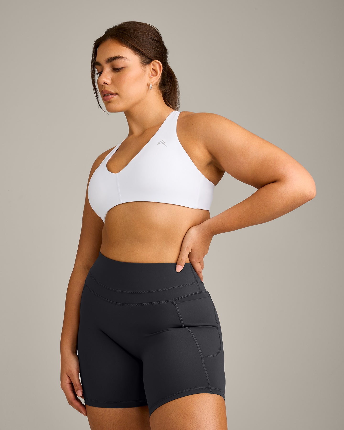 UnifiedMove Micro Bralette with Reflective Logo | White