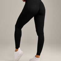 UnifiedMove™ High Waisted Pocket Leggings with Reflective Logo | Black