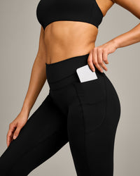 UnifiedMove™ High Waisted Pocket Leggings with Reflective Logo | Black
