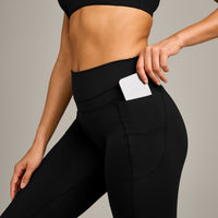 UnifiedMove™ High Waisted Pocket Leggings with Reflective Logo | Black