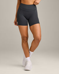 UnifiedMove™ High Waisted Pocket Shorts 6" with Reflective Logo | Coal