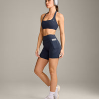 UnifiedMove™ High Waisted Pocket Shorts 6" with Reflective Logo | True Blue