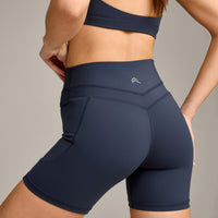 UnifiedMove™ High Waisted Pocket Shorts 6" with Reflective Logo | True Blue