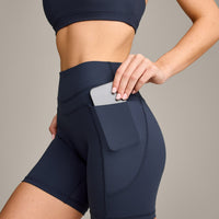 UnifiedMove™ High Waisted Pocket Shorts 6" with Reflective Logo | True Blue