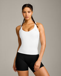 UnifiedMove V Neck Cross Back Vest with Reflective Logo | White