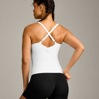 UnifiedMove V Neck Cross Back Vest with Reflective Logo | White