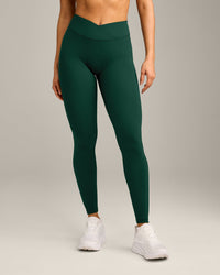 UnifiedMove Wrap Leggings with Reflective Logo | Racing Green