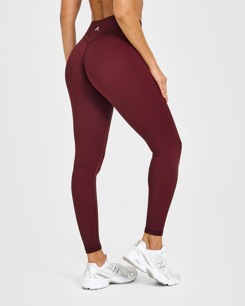 Unified Wrap Leggings White Logo | Rosewood