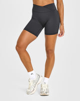 Unified Wrap Shorts White Logo 6" | Coal