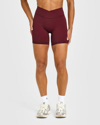 Unified Wrap Shorts White Logo 6" | Rosewood