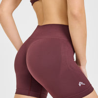 EnhanceLift™ Seamless Shorts with White Logo | Velvet Mocha