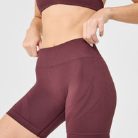 EnhanceLift™ Seamless Shorts with White Logo | Velvet Mocha
