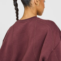 Foundations Oversized Crew Neck Sweatshirt with Oner Embroidery | Washed Velvet Mocha