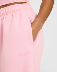 Foundations Oversized Cuffed Joggers with Oner Embroidery | Petal Pink