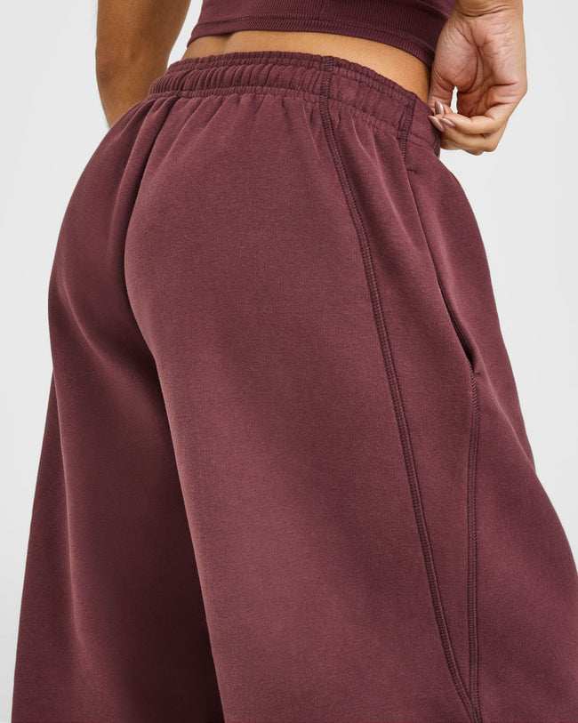 Foundations Oversized Cuffed Joggers with Oner Embroidery | Washed Velvet Mocha