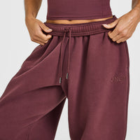 Foundations Oversized Cuffed Joggers with Oner Embroidery | Washed Velvet Mocha