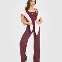 Mellow™ Rib Racer Back Vest with Built in Bra Shelf | Velvet Mocha