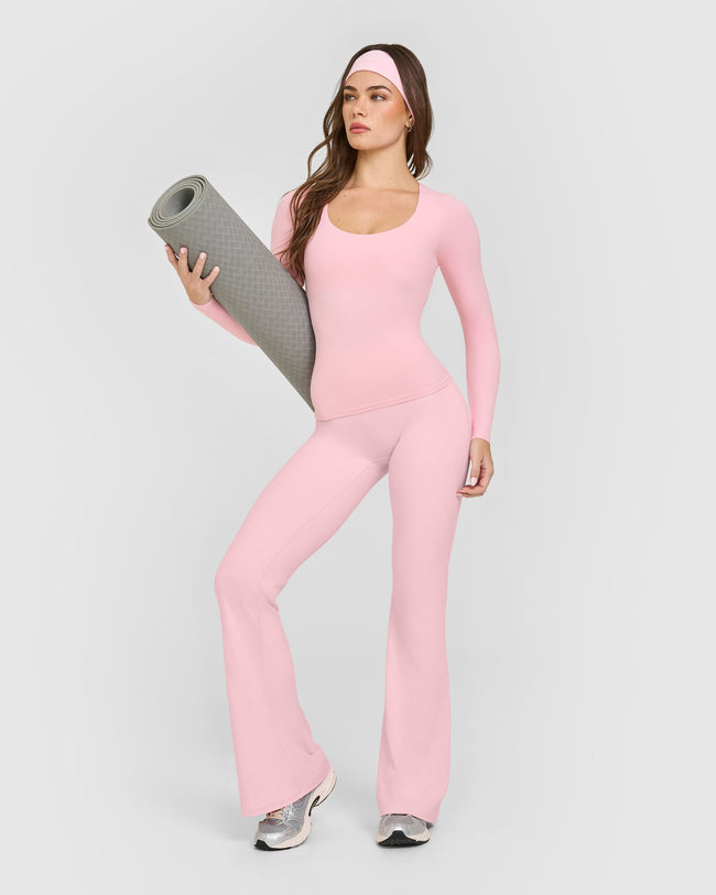 SoftMotion™ Flared Bottoms with White Logo | Cherry Blossom Pink