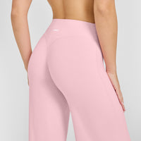 SoftMotion™ Straight Leg Bottoms with White Logo | Cherry Blossom Pink