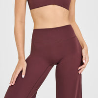 SoftMotion™ Straight Leg Bottoms with White Logo | Velvet Mocha