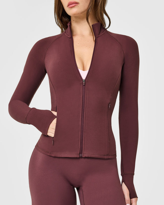 SoftMotion™ Jacket with White Logo | Velvet Mocha