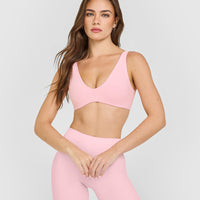 SoftMotion™ Scoop Back Bralette with White Logo | Cherry Blossom Pink