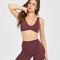 SoftMotion™ Scoop Back Bralette with White Logo | Velvet Mocha