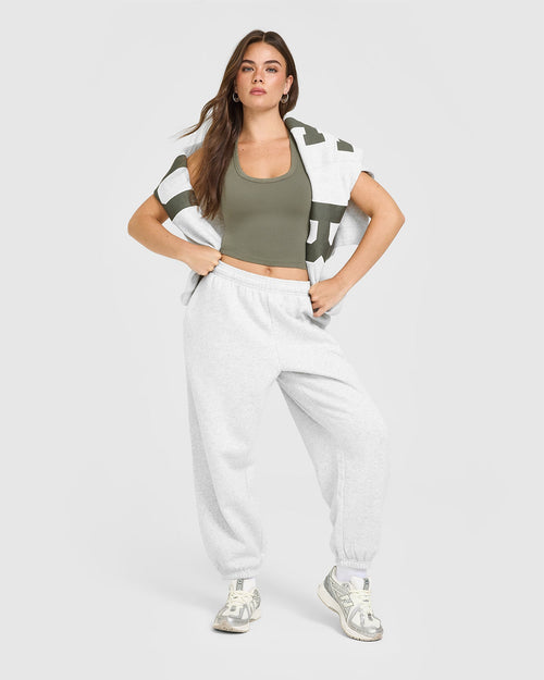 Foundations Oversized Oner Joggers | Light Grey Marl