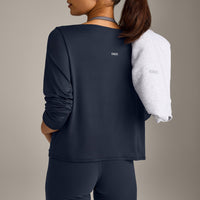 FormeSoft Relaxed Slash Neck Long Sleeve Top | True Blue