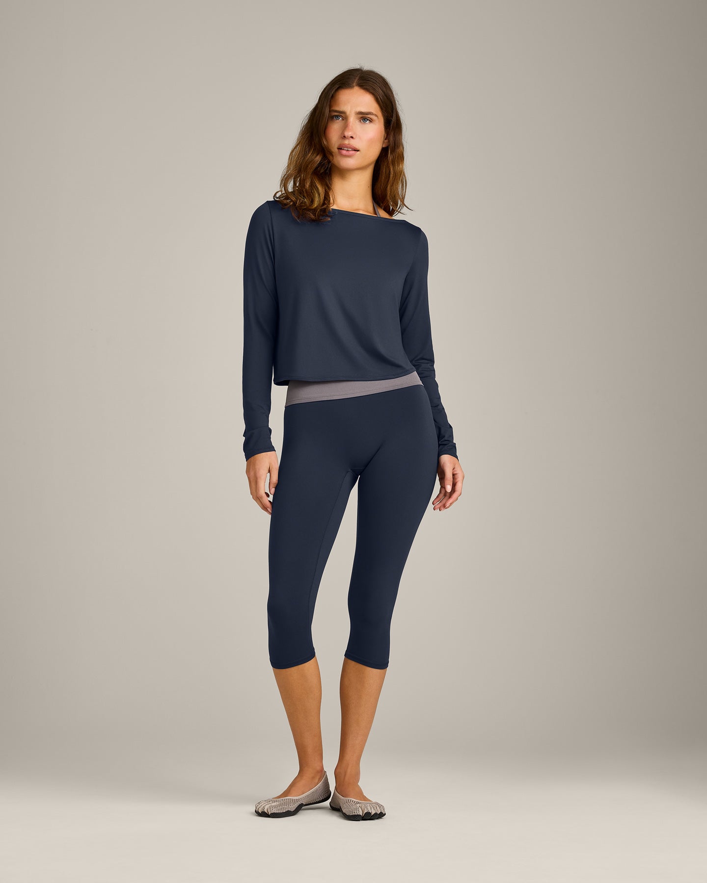 FormeSoft™ Relaxed Slash Neck Long Sleeve Top | True Blue