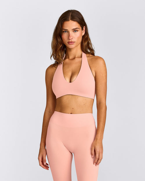 SoftMotion™ Minimal Halter Neck Bralette | Peach Orange