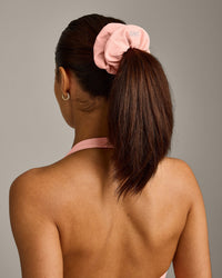SoftMotion™ Scrunchie with Grey Logo | Peach Orange