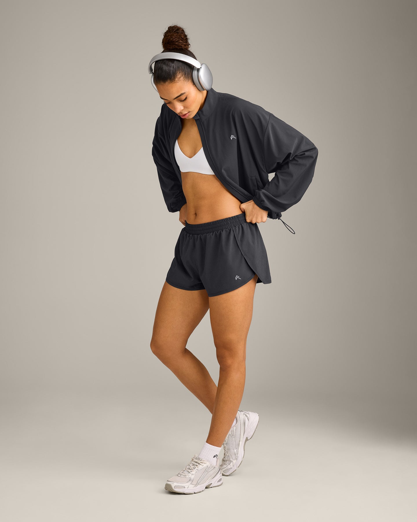 AirMove™ Lined Shorts 3" with Reflective Logo | Coal