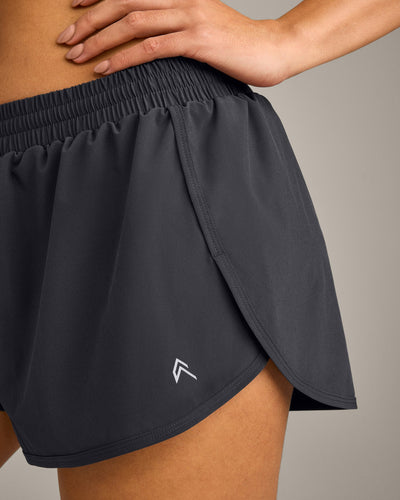 AirMove™ Lined Shorts 3" with Reflective Logo | Coal