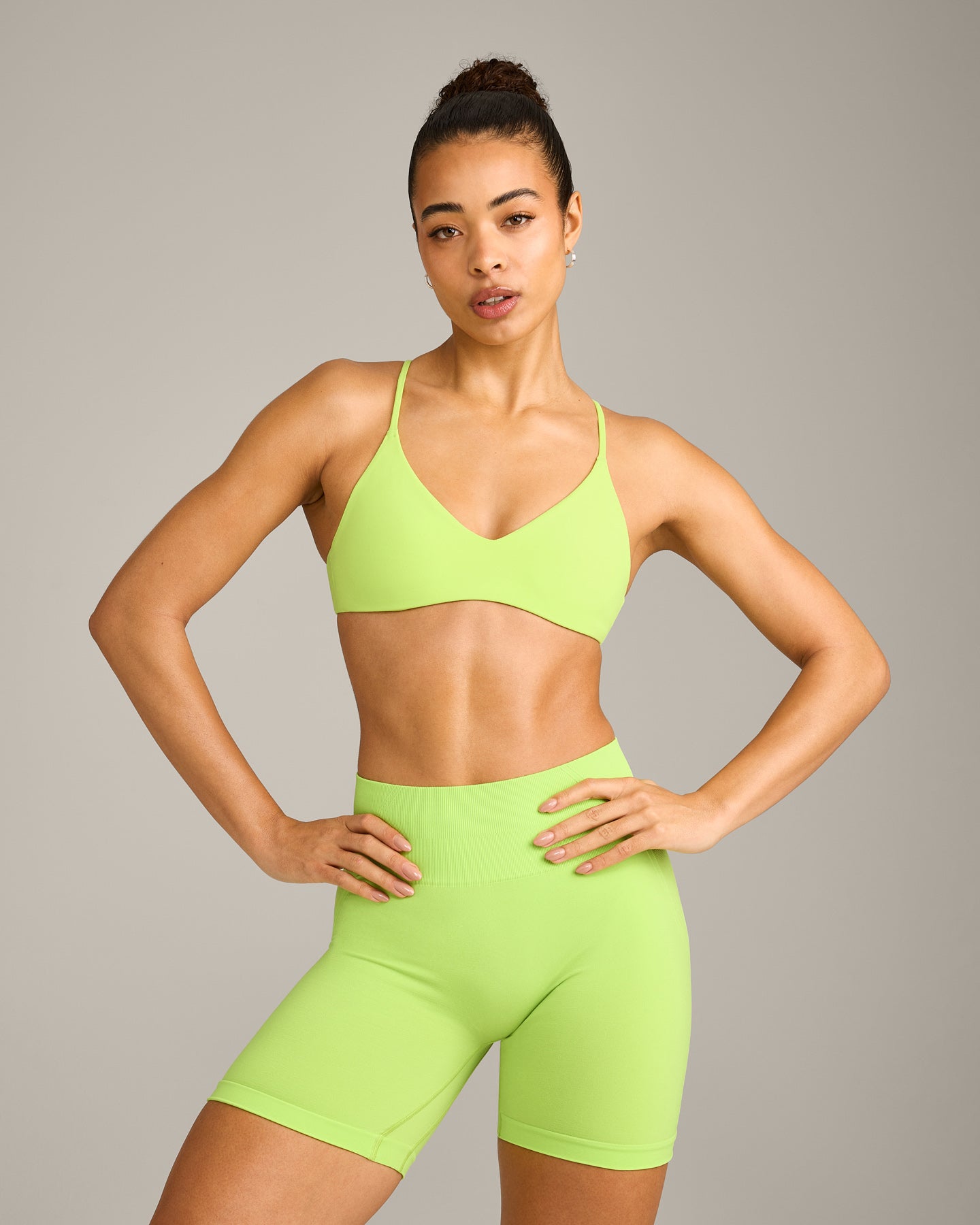 EasyLift™ Ultra Minimal Bralette with Grey Logo | Citrus Green