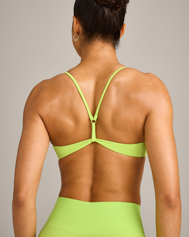 EasyLift™ Ultra Minimal Bralette with Grey Logo | Citrus Green
