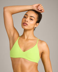 EasyLift™ Ultra Minimal Bralette with Grey Logo | Citrus Green