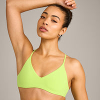 EasyLift™ Ultra Minimal Bralette with Grey Logo | Citrus Green