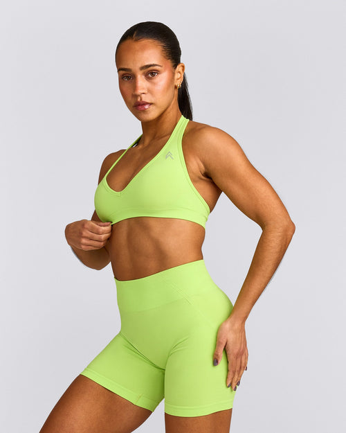 EffortlessLift™ Seamless Halter Neck Sports Bra | Citrus Green