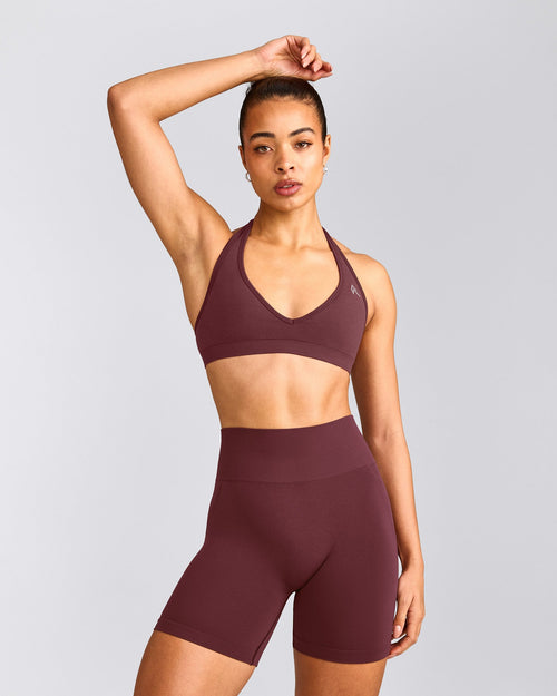 EffortlessLift™ Seamless Halter Neck Sports Bra | Velvet Mocha