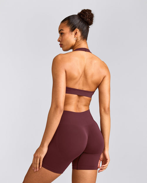 EffortlessLift™ Seamless Halter Neck Sports Bra | Velvet Mocha