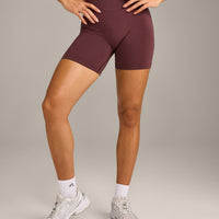 EffortlessLift™ Seamless Shorts with Grey Logo | Velvet Mocha