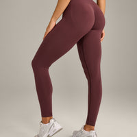 EffortlessLift™ Seamless Leggings with Grey Logo | Velvet Mocha