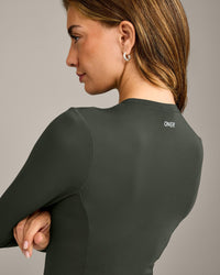 Mellow™ Motion Crew Neck Long Sleeve Top | Dark Khaki