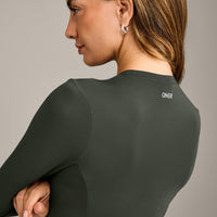 Mellow™ Motion Crew Neck Long Sleeve Top | Dark Khaki