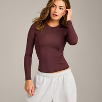 Mellow™ Motion Crew Neck Long Sleeve Top | Light Velvet Mocha