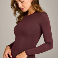 Mellow™ Motion Crew Neck Long Sleeve Top | Light Velvet Mocha