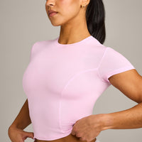 Mellow™ Motion Crew Neck Mid Top | Chalk Pink