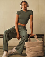 Mellow™ Motion Crew Neck Mid Top | Dark Khaki